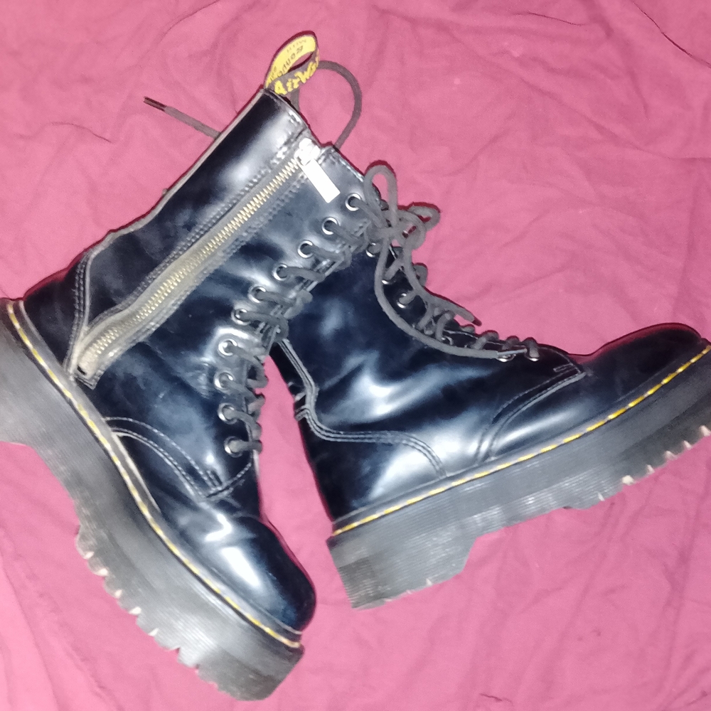 Dr. Martens Shiny Black Platform Boots
